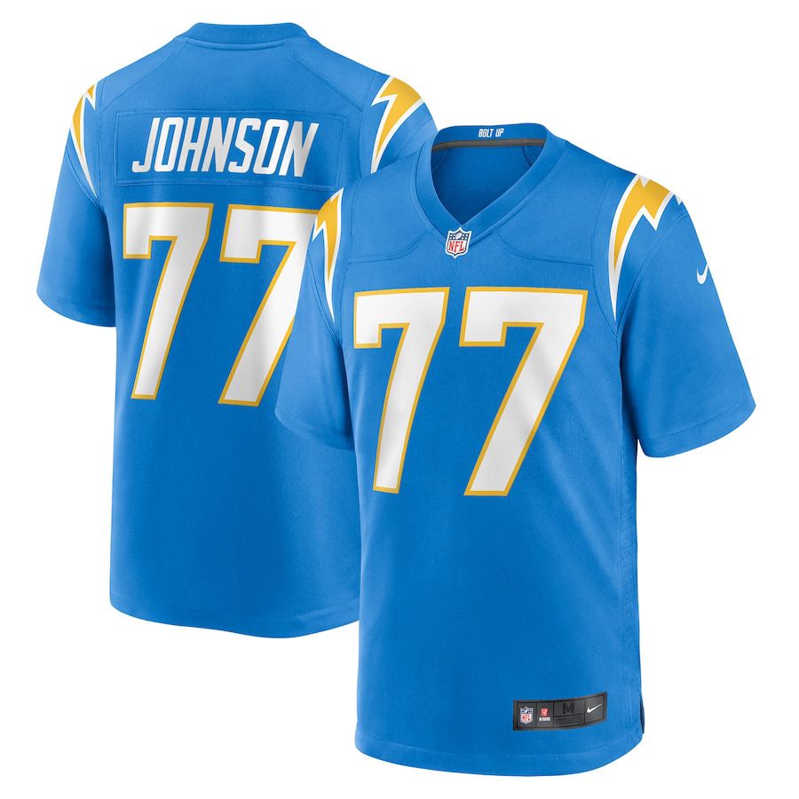 Men Los Angeles Chargers #77 Zion Johnson Nike Powder Blue Player Game NFL Jersey->los angeles chargers->NFL Jersey